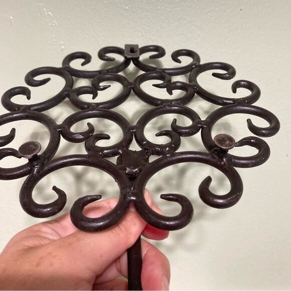 TREE OF LIFE Pair of Circle Candle Holder Wall Sconces 10 x 6.5 inches - Picture 8 of 12